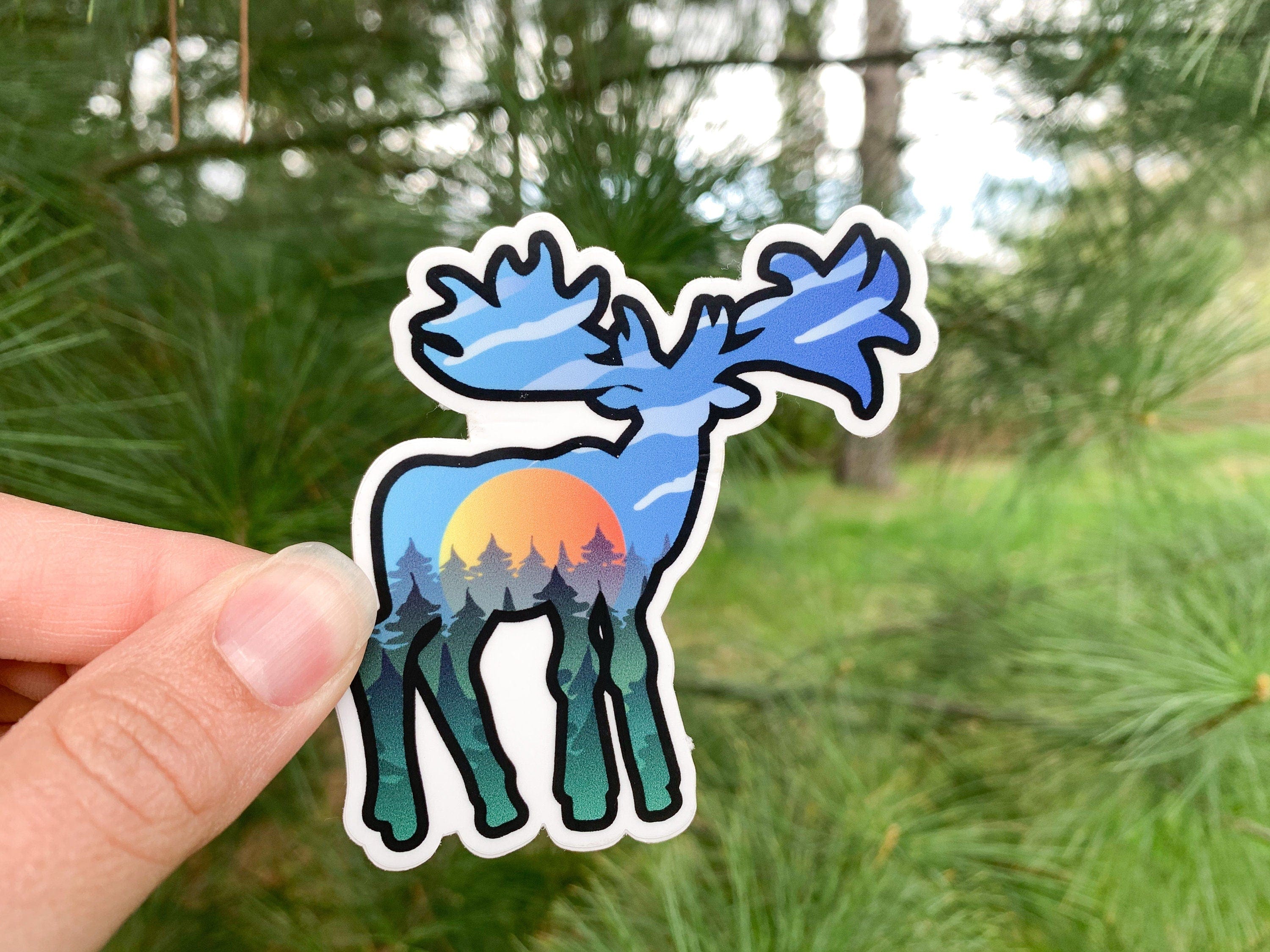 The Gathering Pine Sticker Moose Vinyl Sticker