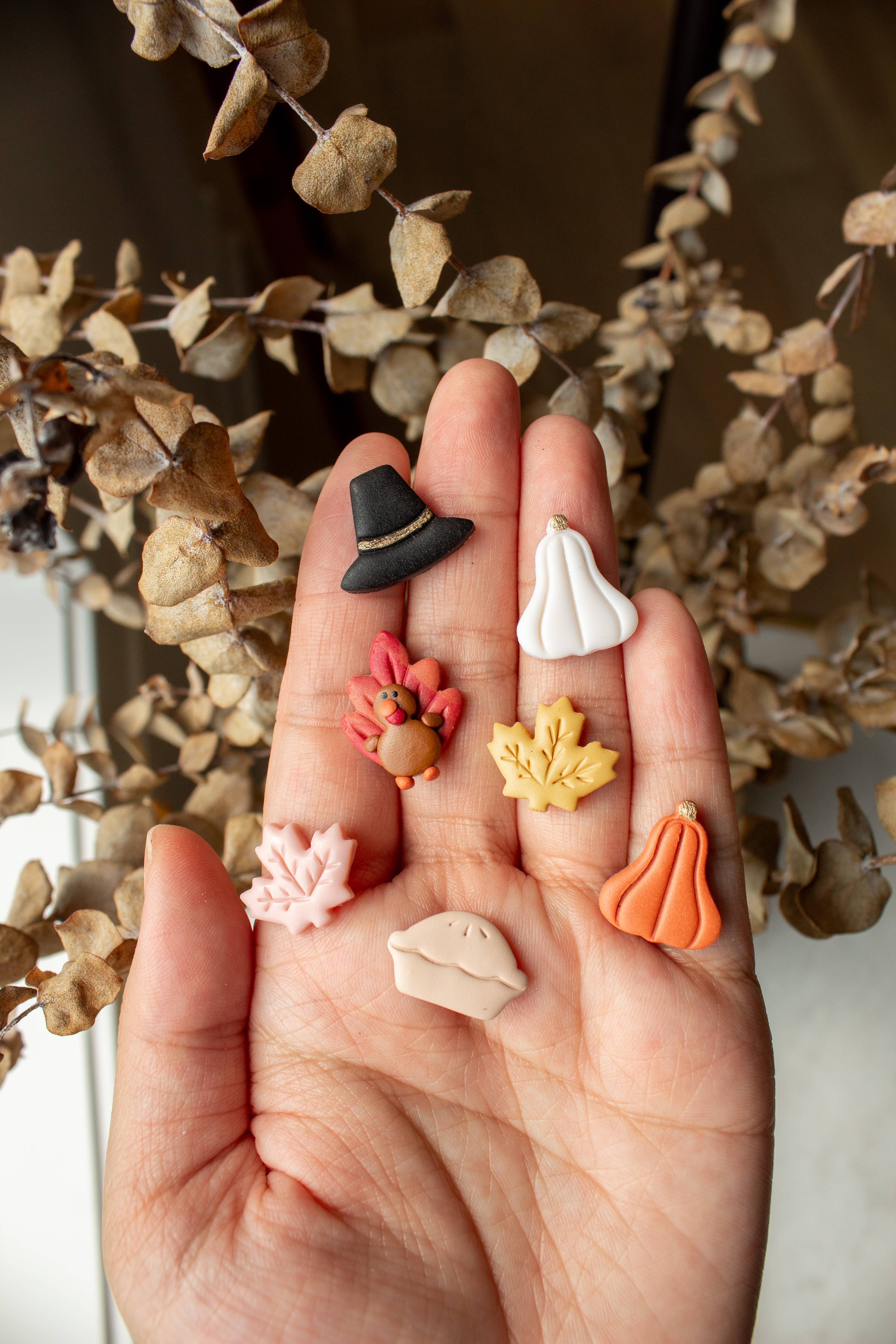 Thanksgiving Turkey Clay Earrings