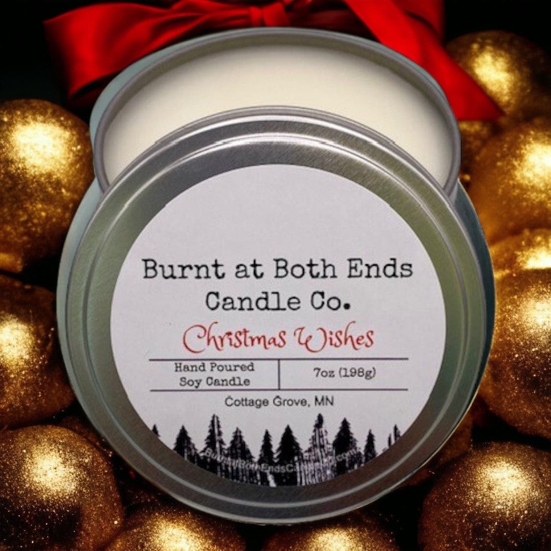 HJ #619 (Heather- Burnt at Both Ends) Candle Jar - 10 oz Winter Soy Candle - Christmas Wishes